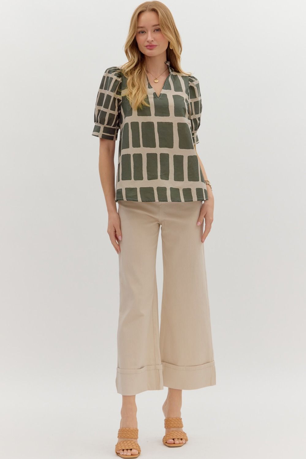 Abstract Print Pullover Top