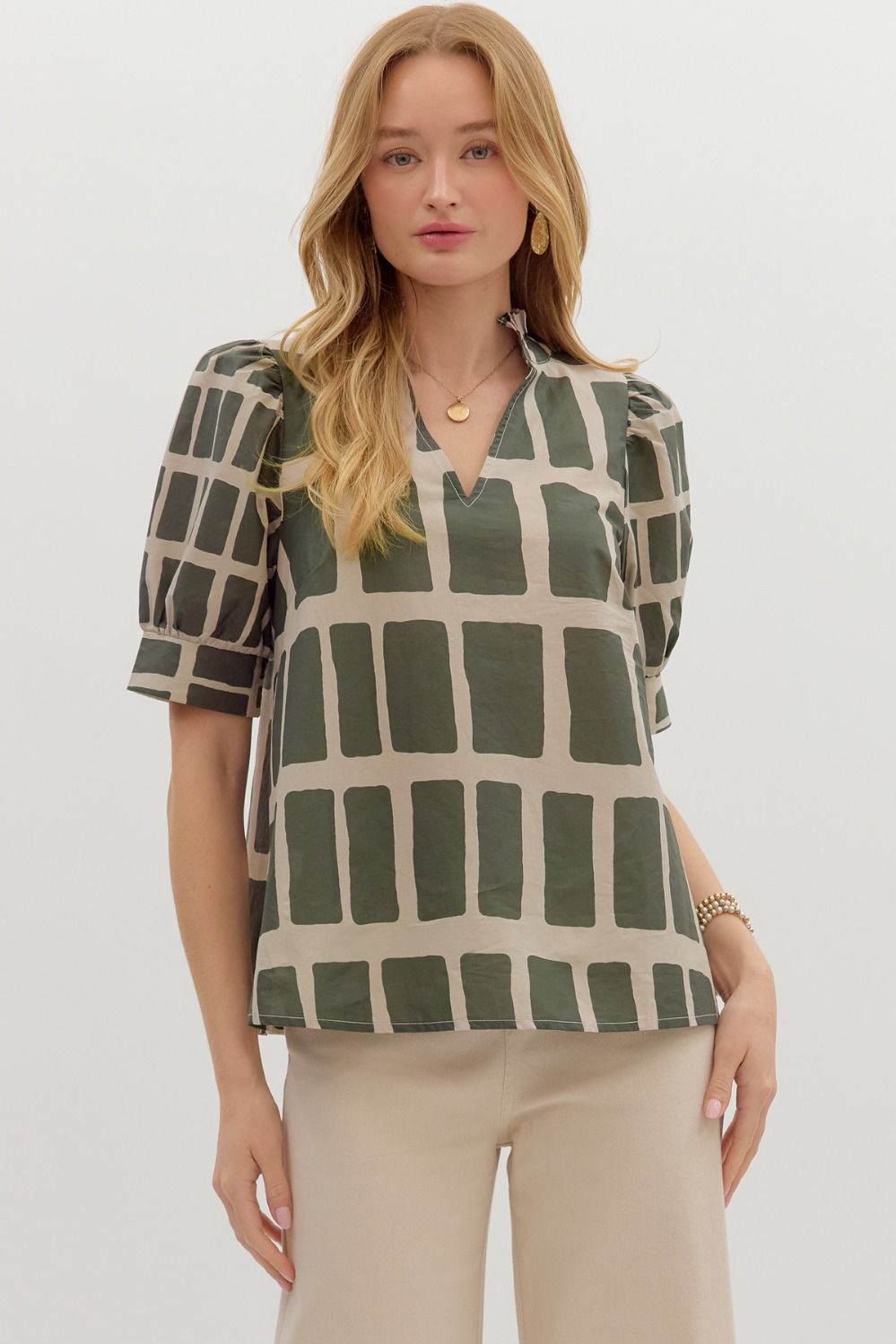 Abstract Print Pullover Top