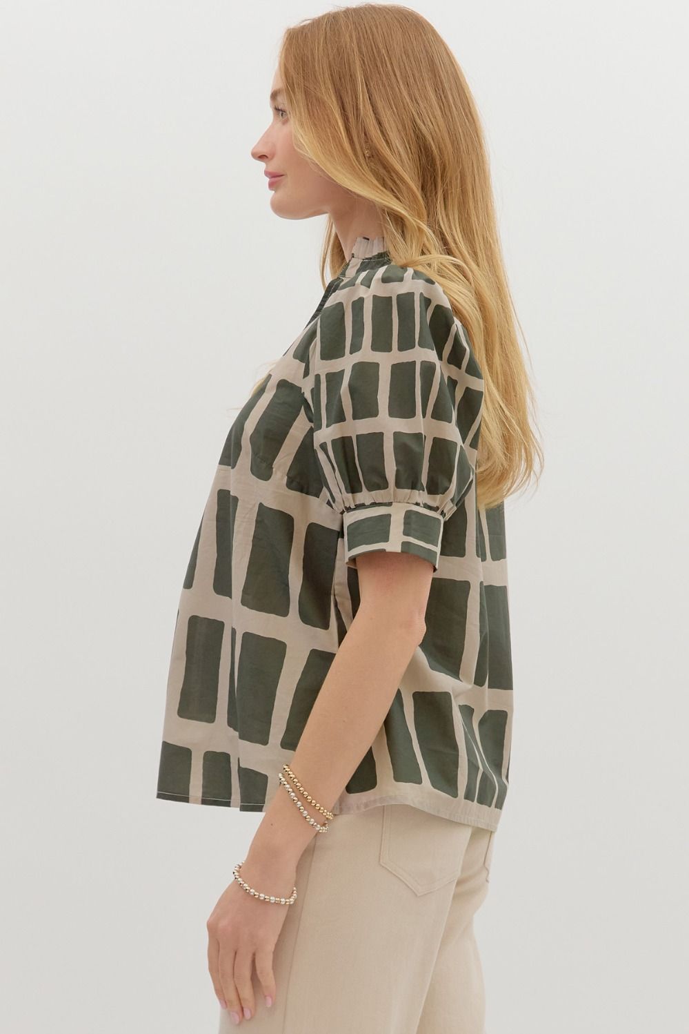 Abstract Print Pullover Top