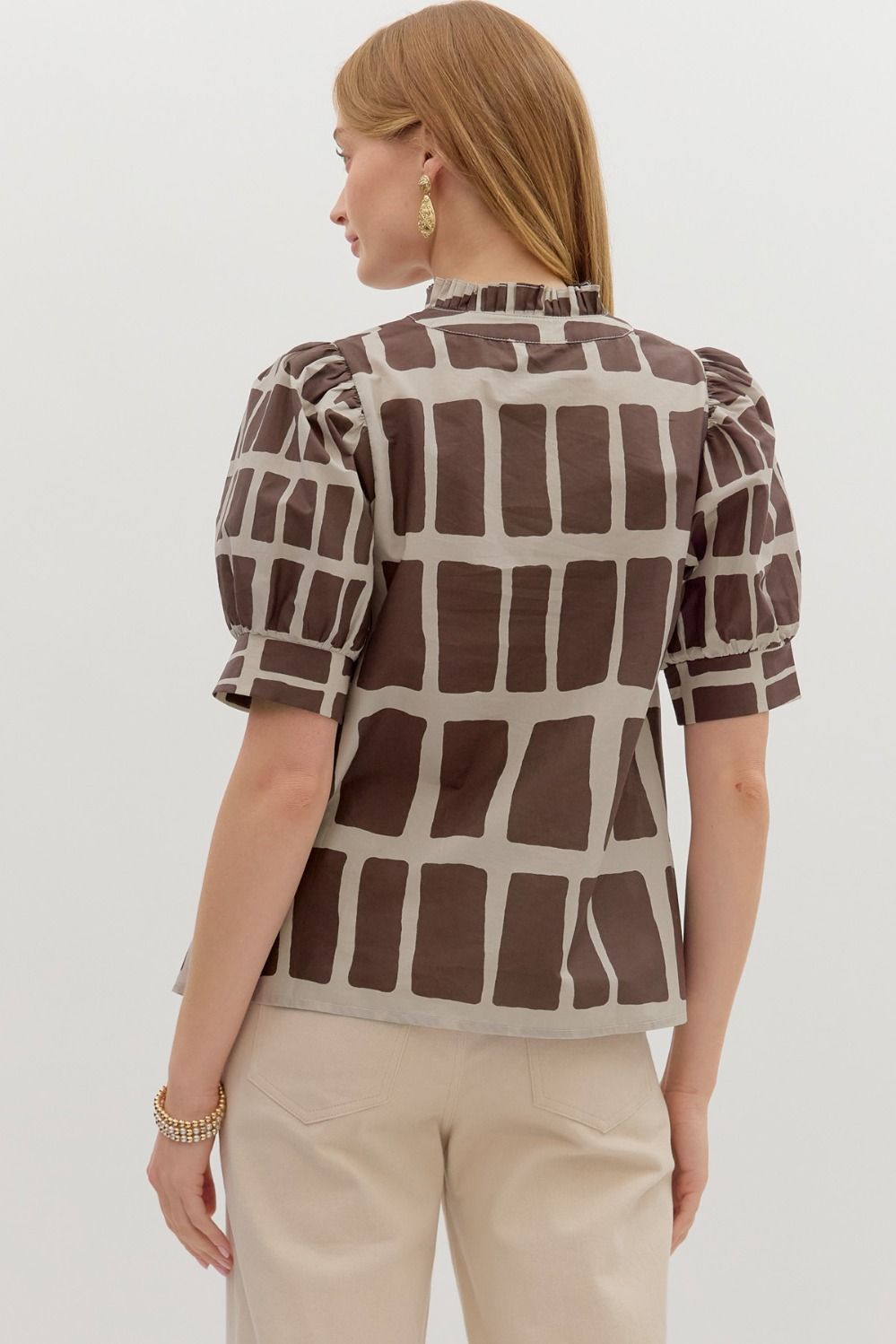 Abstract Print Pullover Top