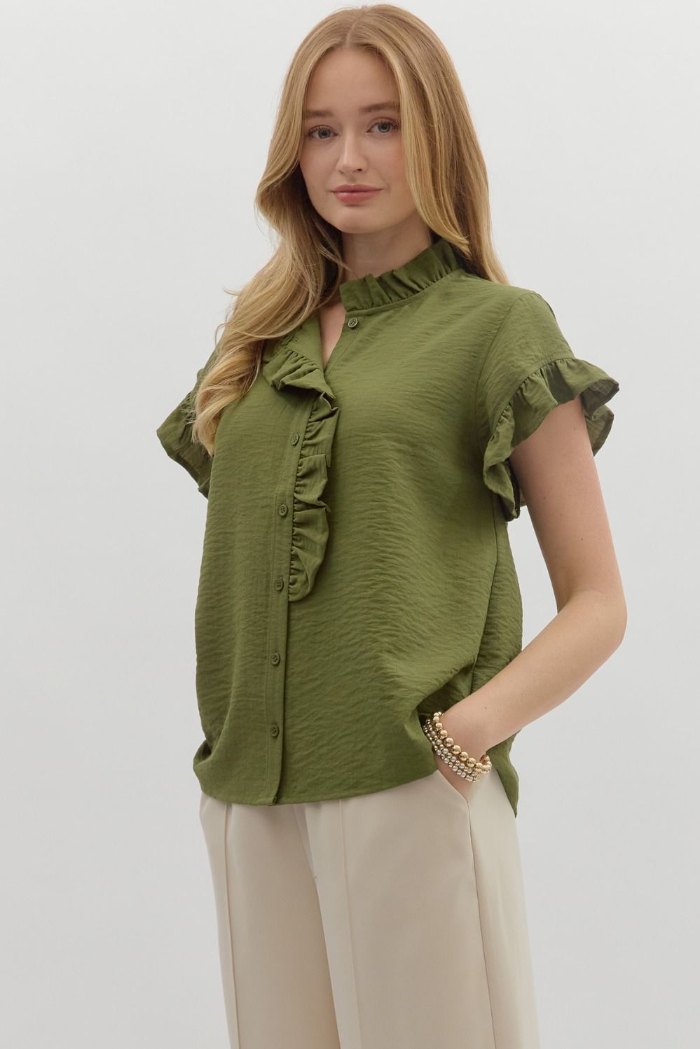 Ruffle Sleeve Top