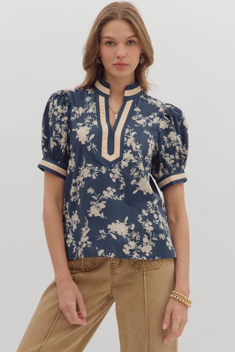 Midnight Blue Floral Top