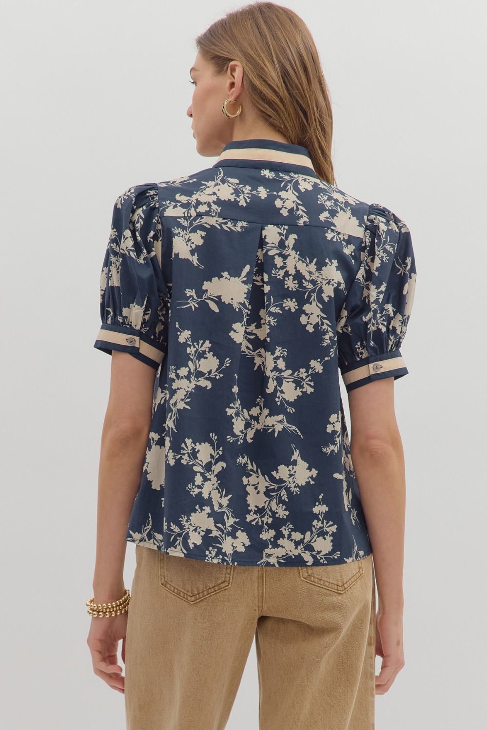 Midnight Blue Floral Top