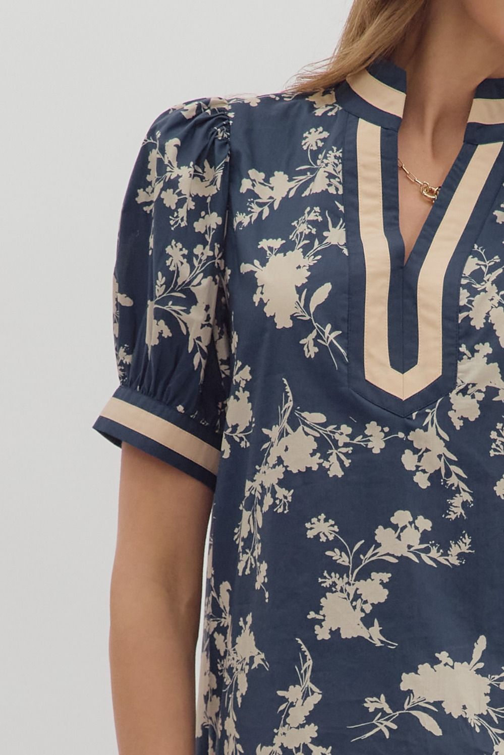 Midnight Blue Floral Top