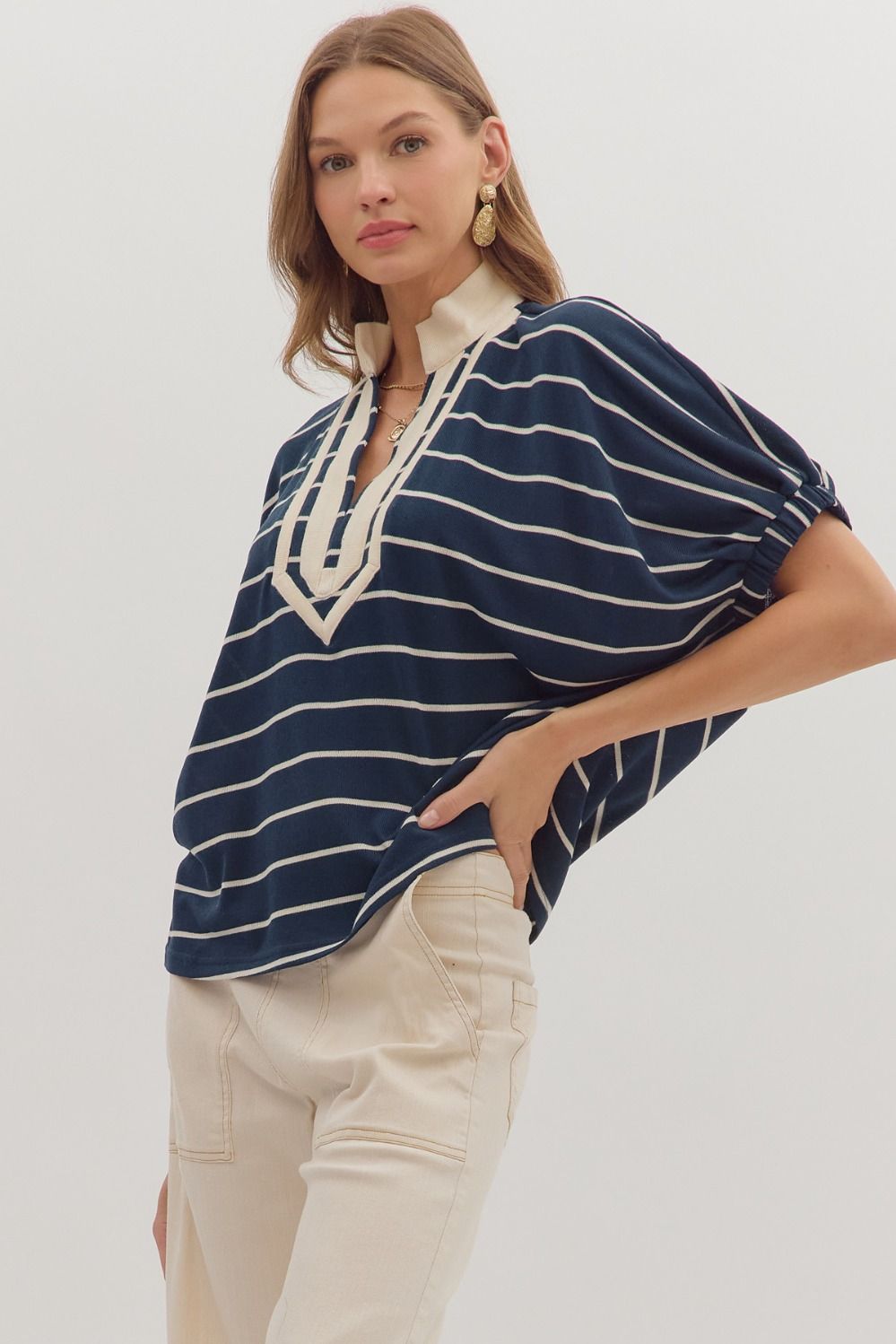 Striped Dolman Top