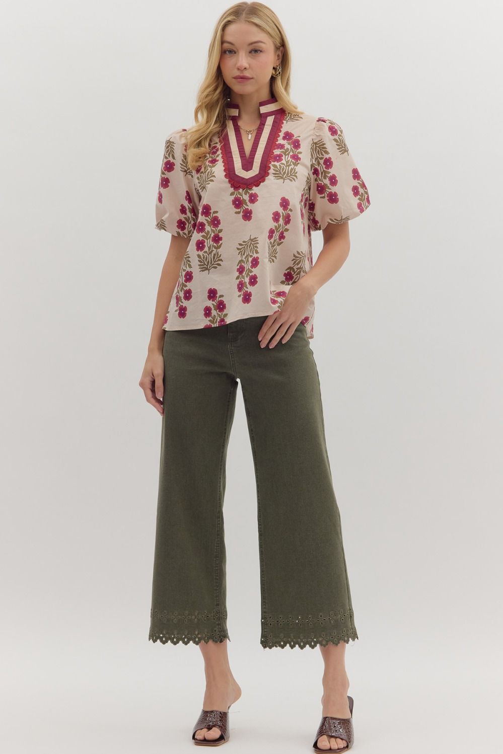 Floral V-neck Top