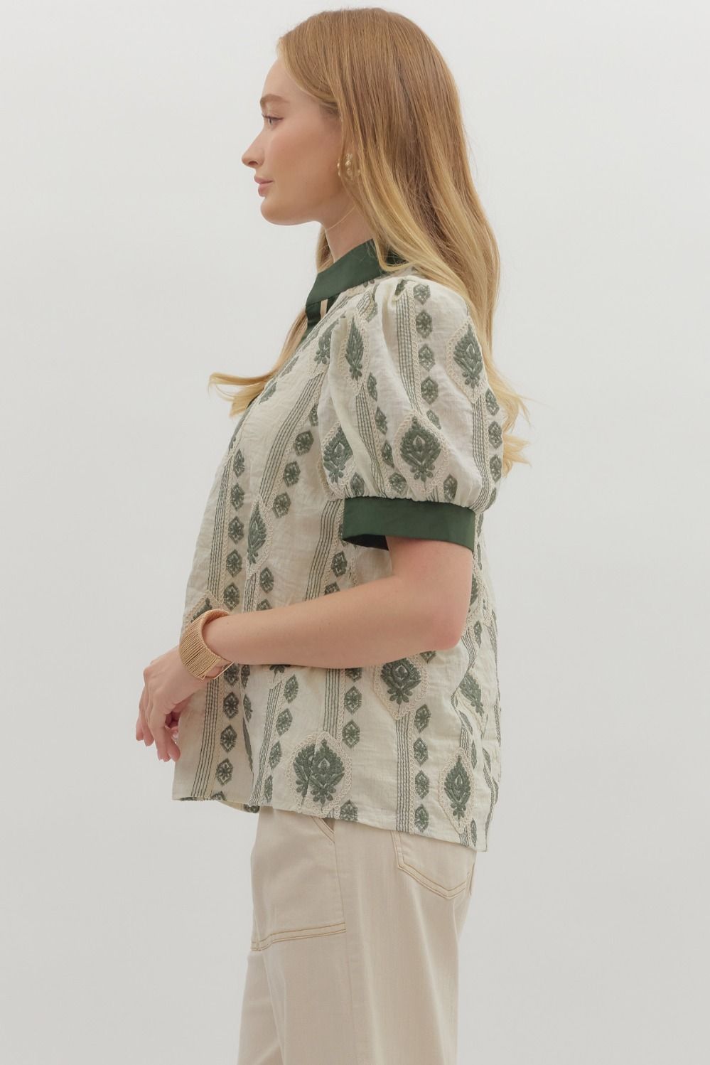 Embroidered Caftan Top