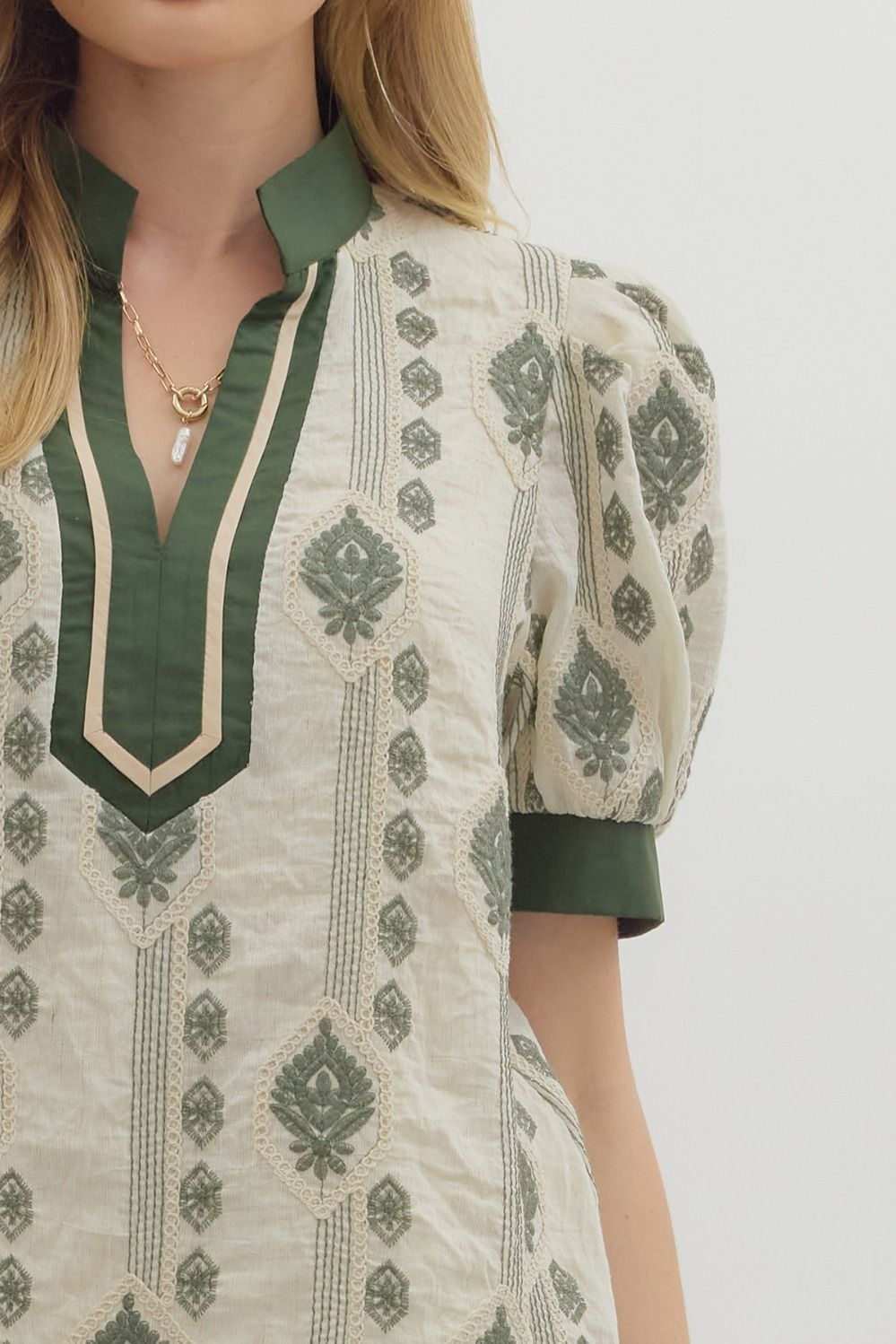 Embroidered Caftan Top