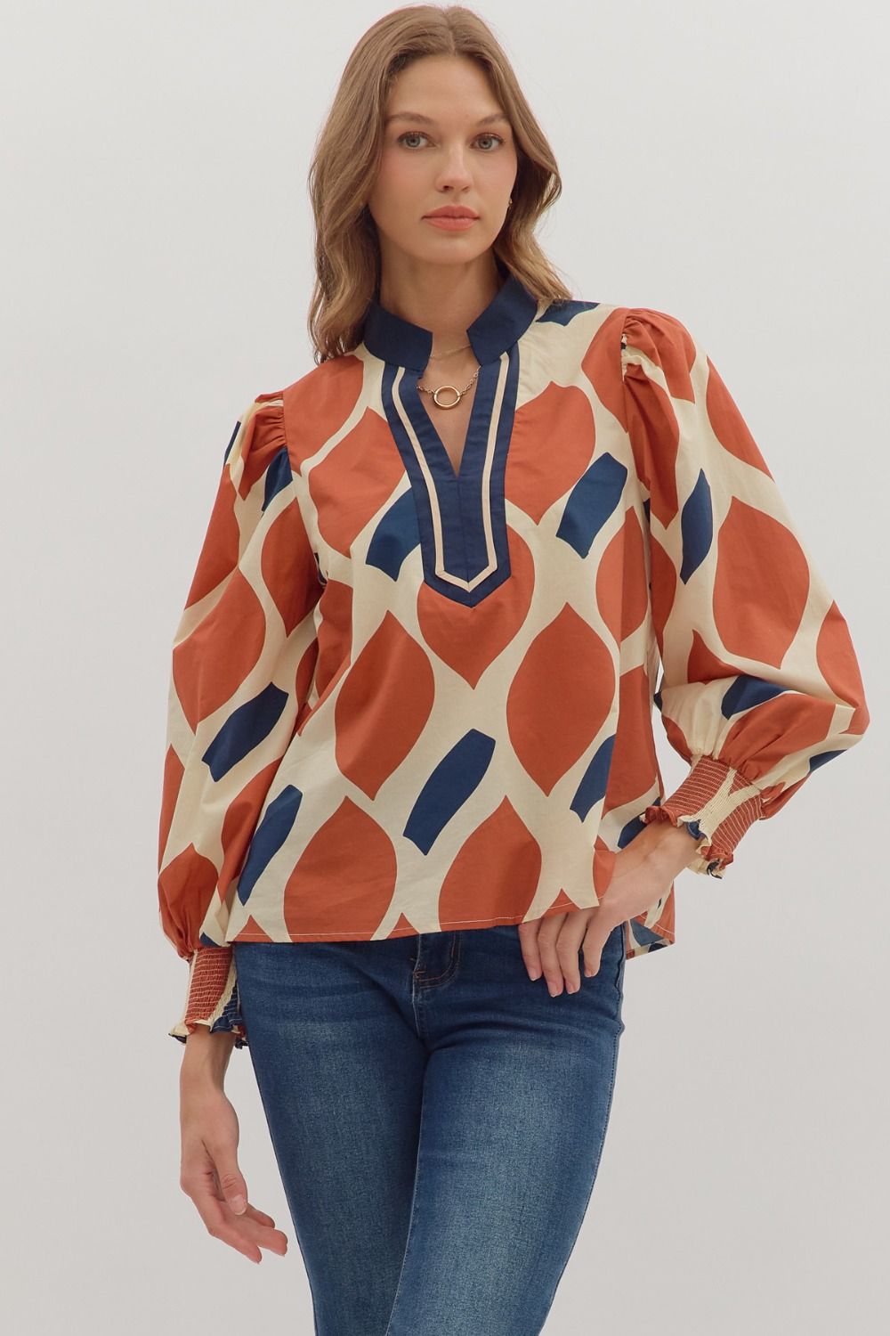 Geometric Print Top