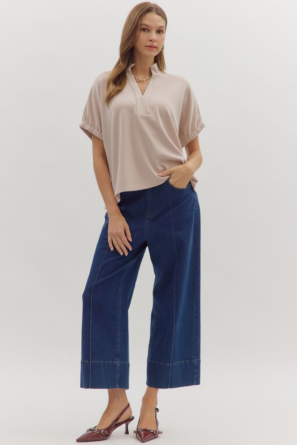 Knit Short-Sleeve Top