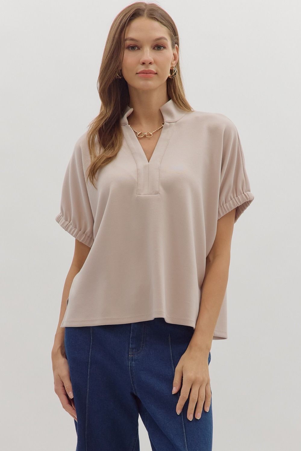 Knit Short-Sleeve Top