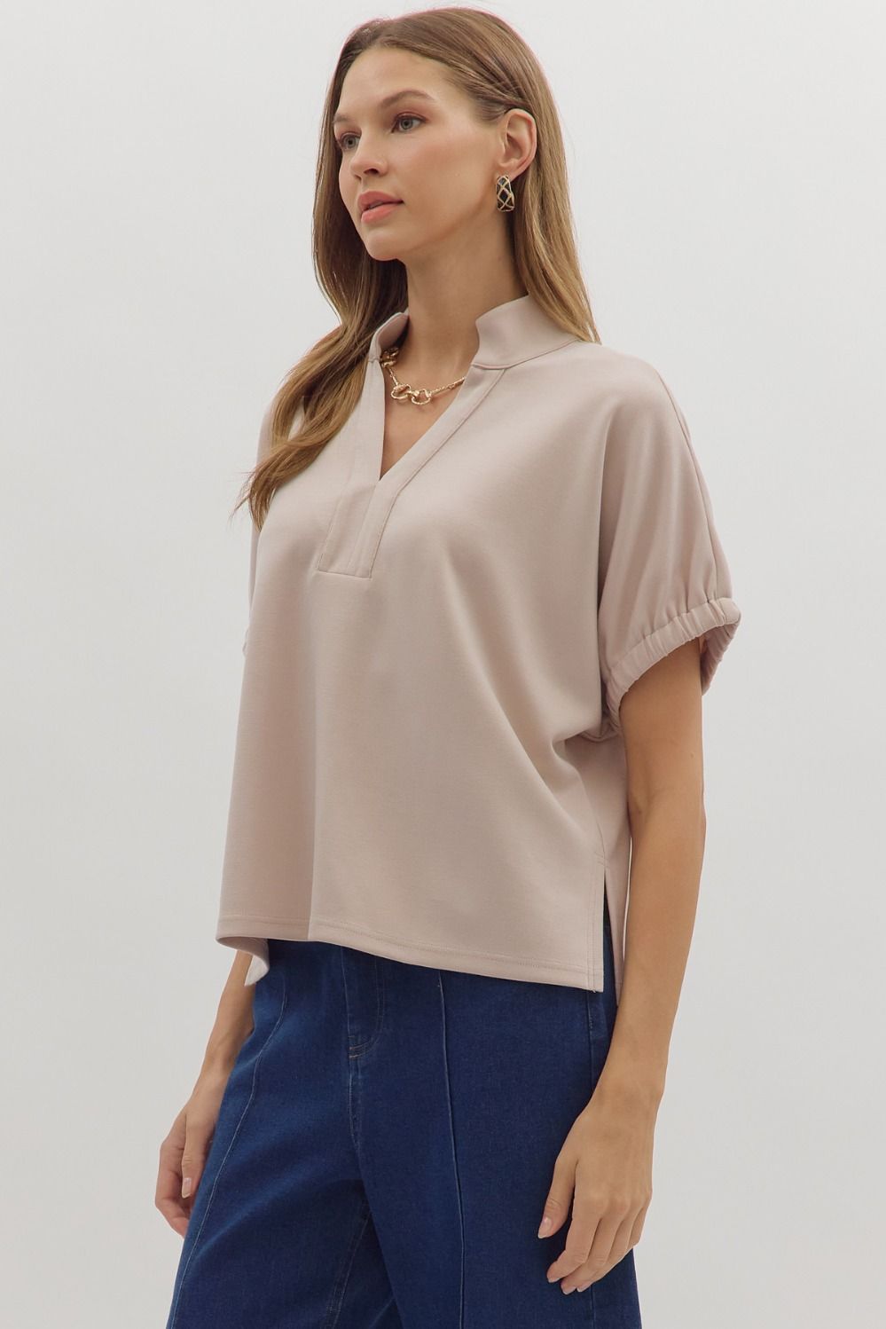 Knit Short-Sleeve Top