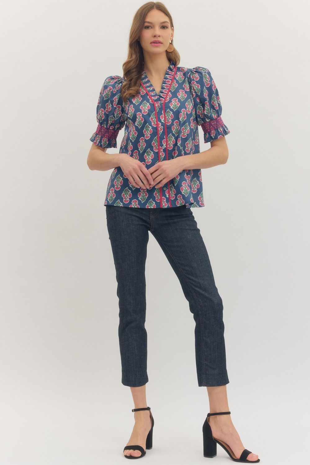 Botanical Short Sleeve Button Up