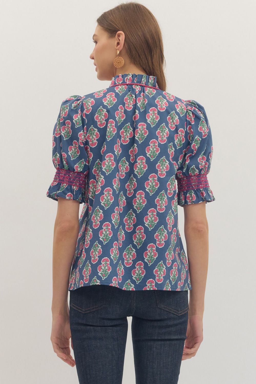 Botanical Short Sleeve Button Up