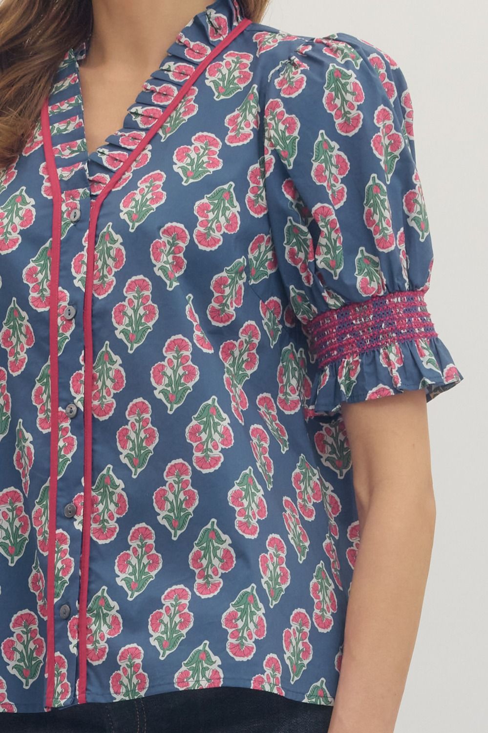 Botanical Short Sleeve Button Up