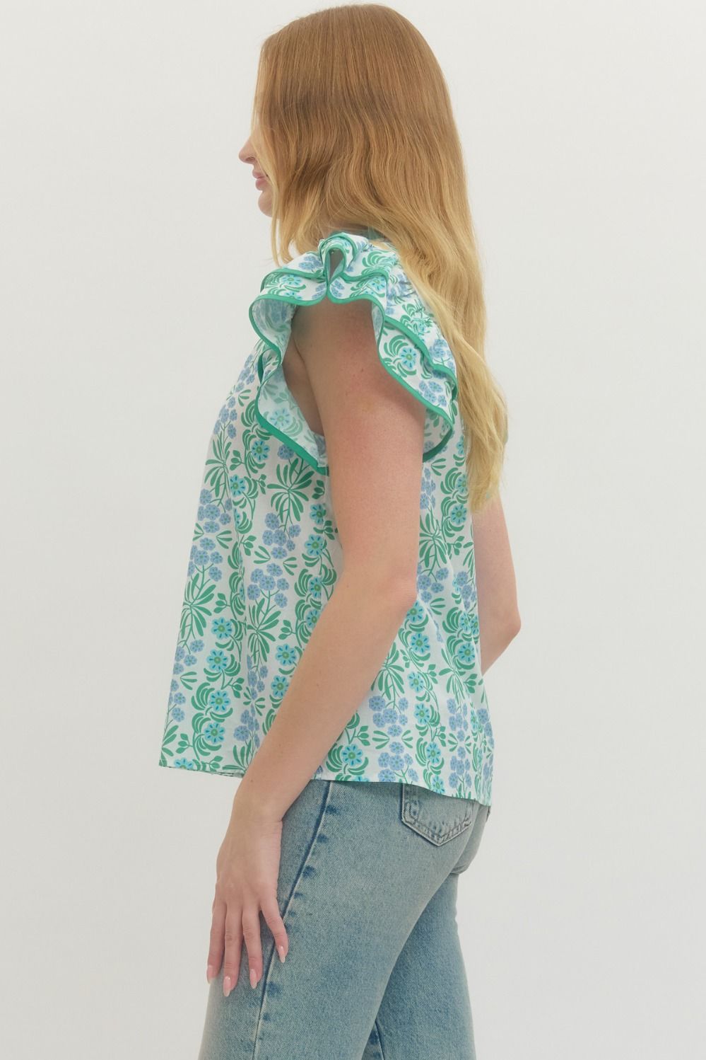 Flutter Sleeve Floral Top