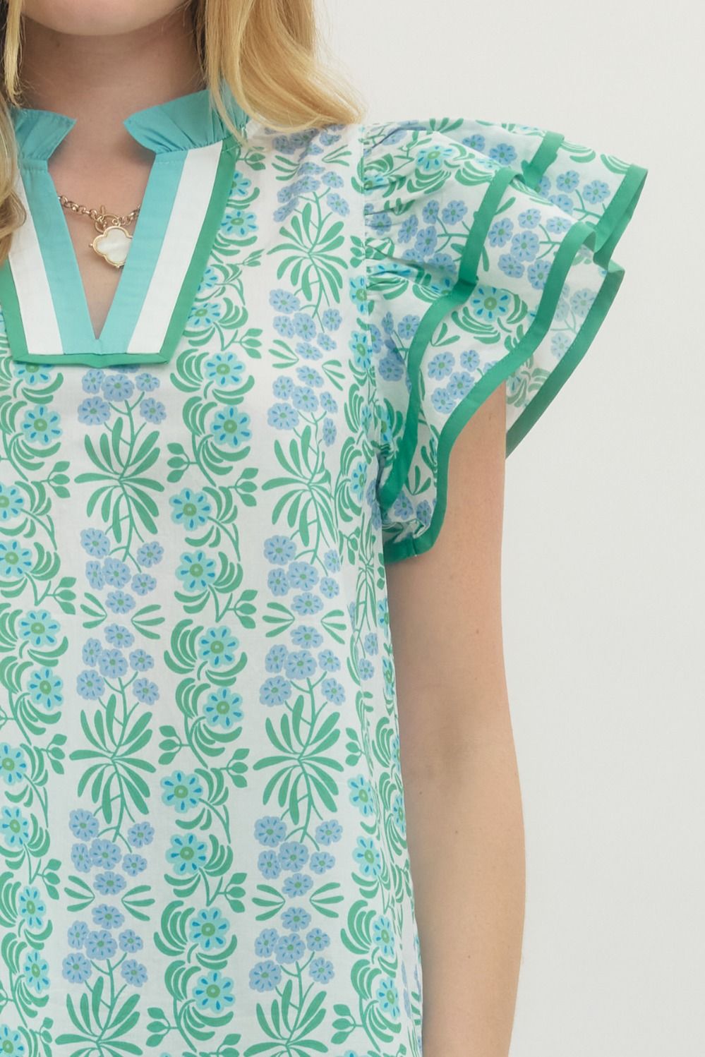 Flutter Sleeve Floral Top