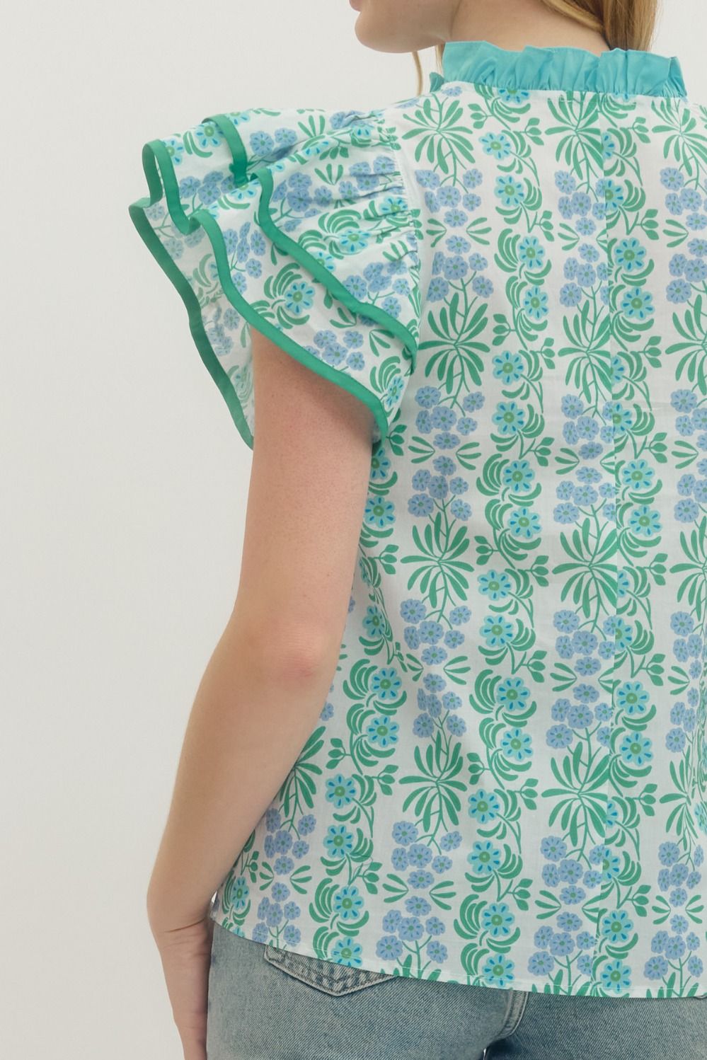 Flutter Sleeve Floral Top