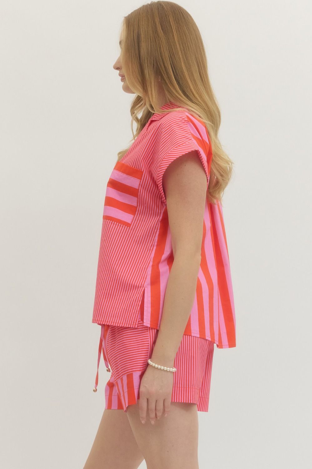 Striped Short Sleeve Top