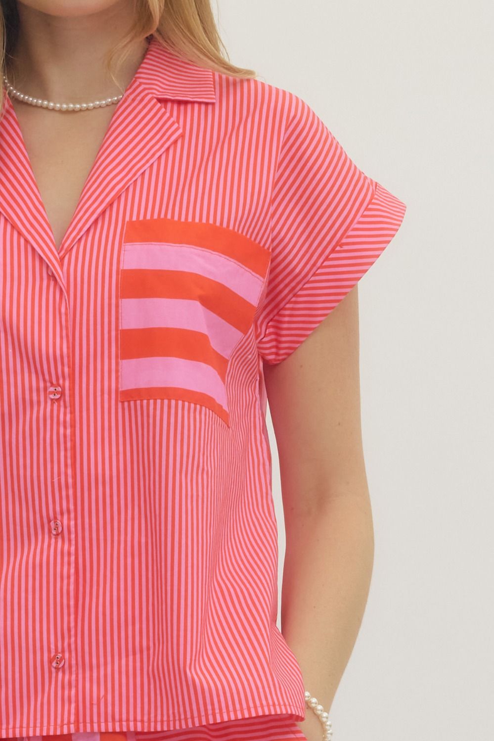 Striped Short Sleeve Top