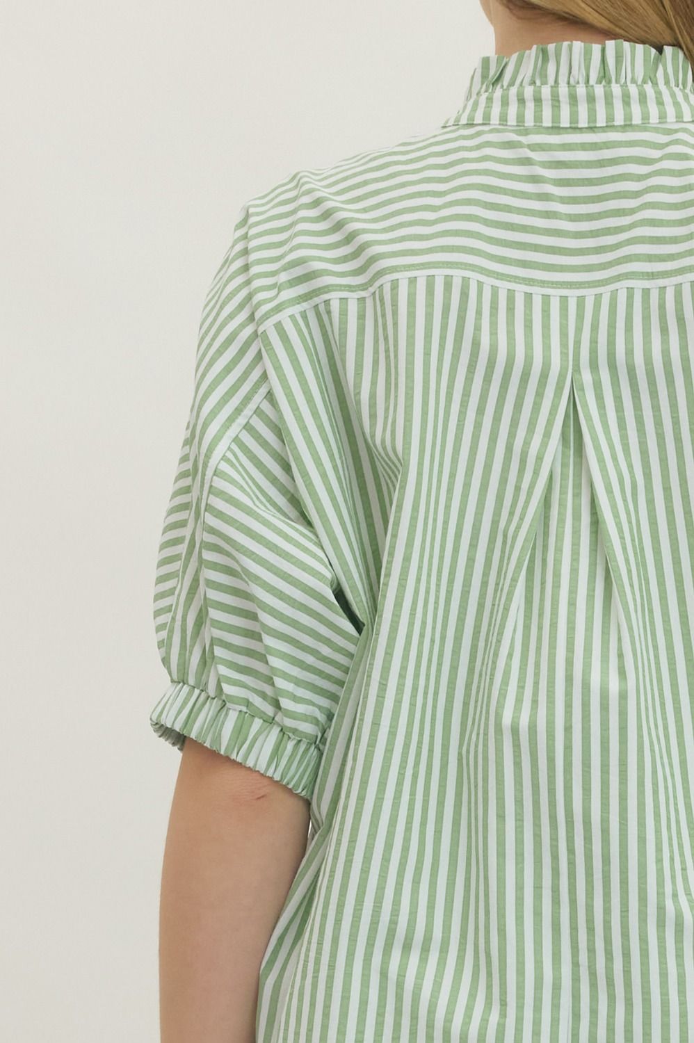 Short Sleeve Striped Button Down