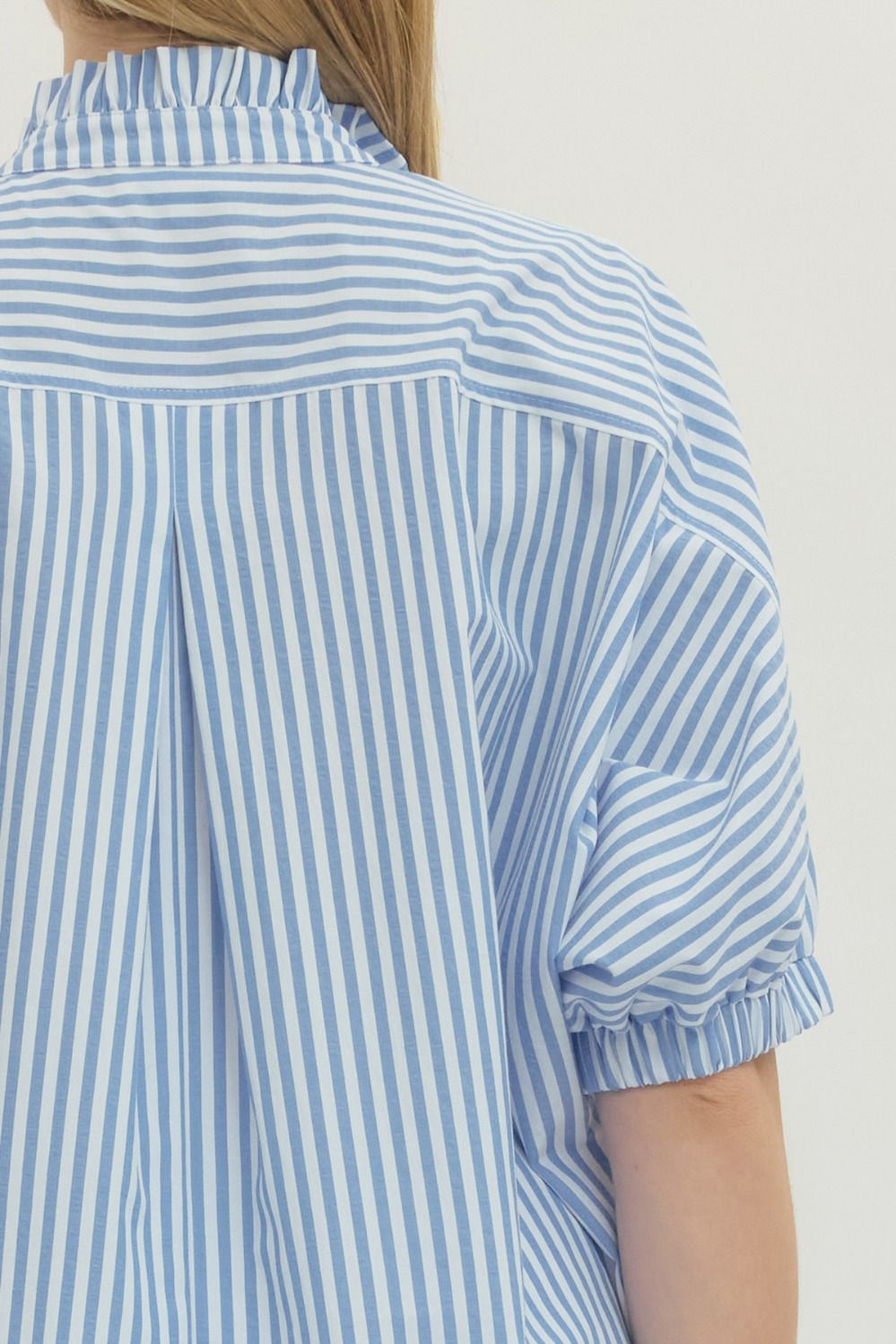 Short Sleeve Striped Button Down