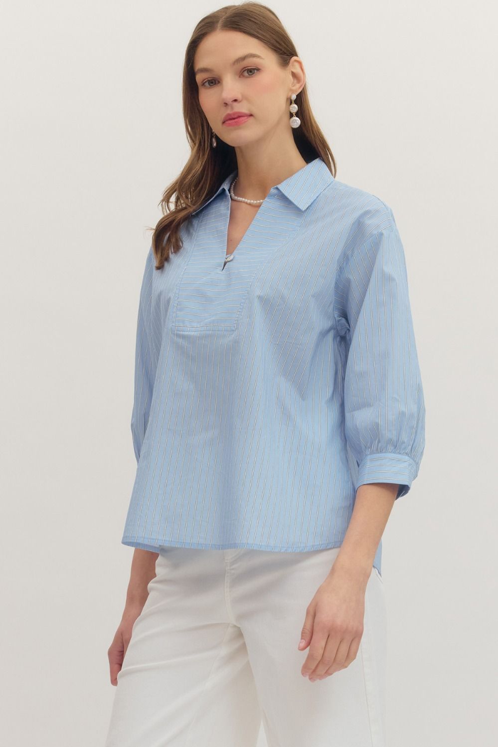 Blue Striped Popover