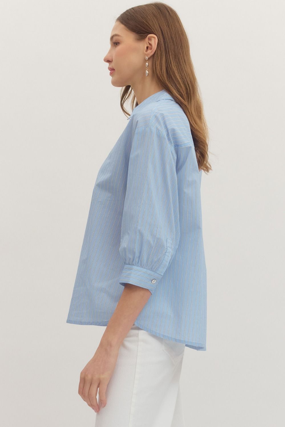 Blue Striped Popover