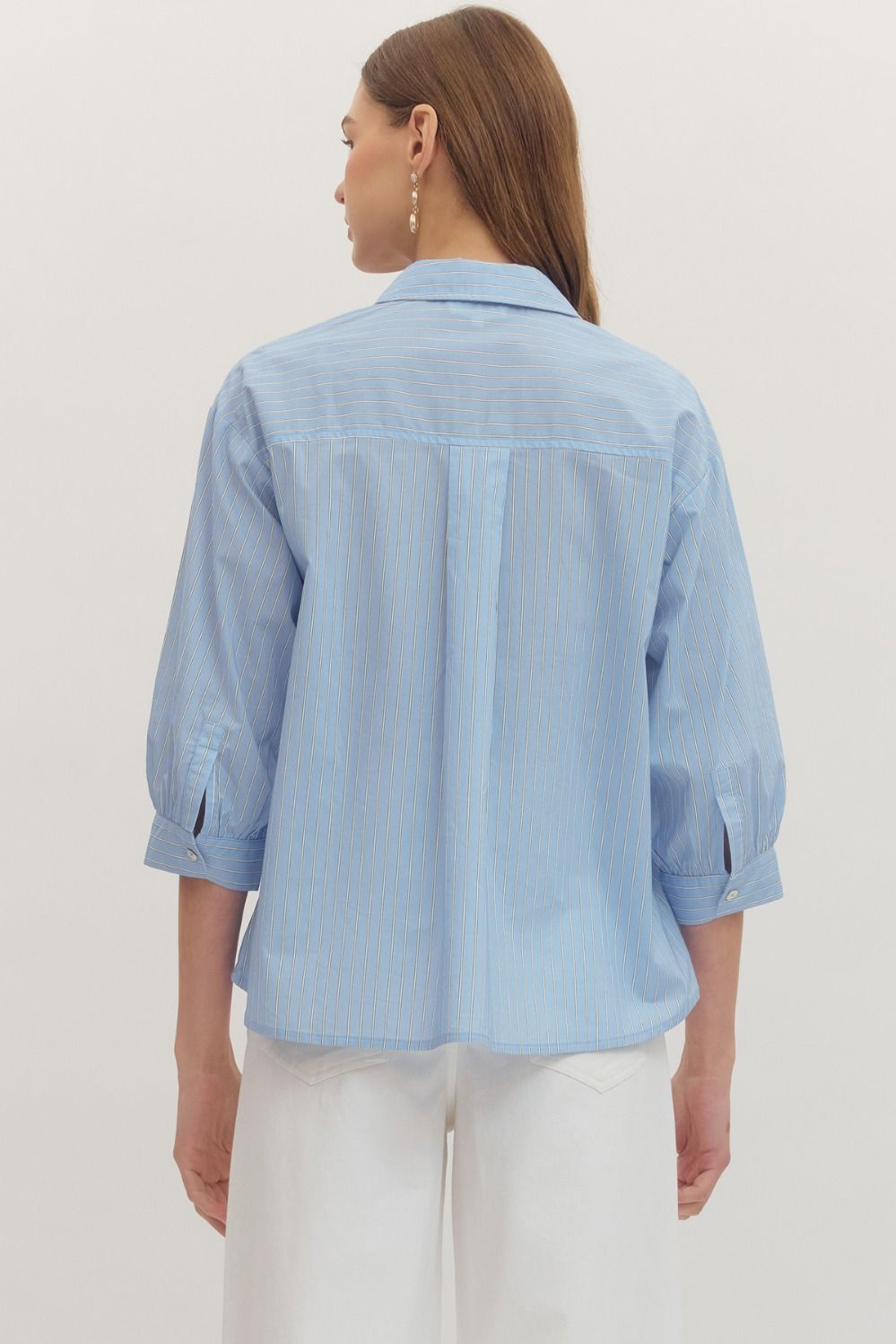 Blue Striped Popover