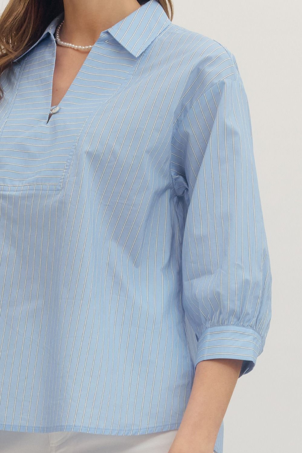Blue Striped Popover
