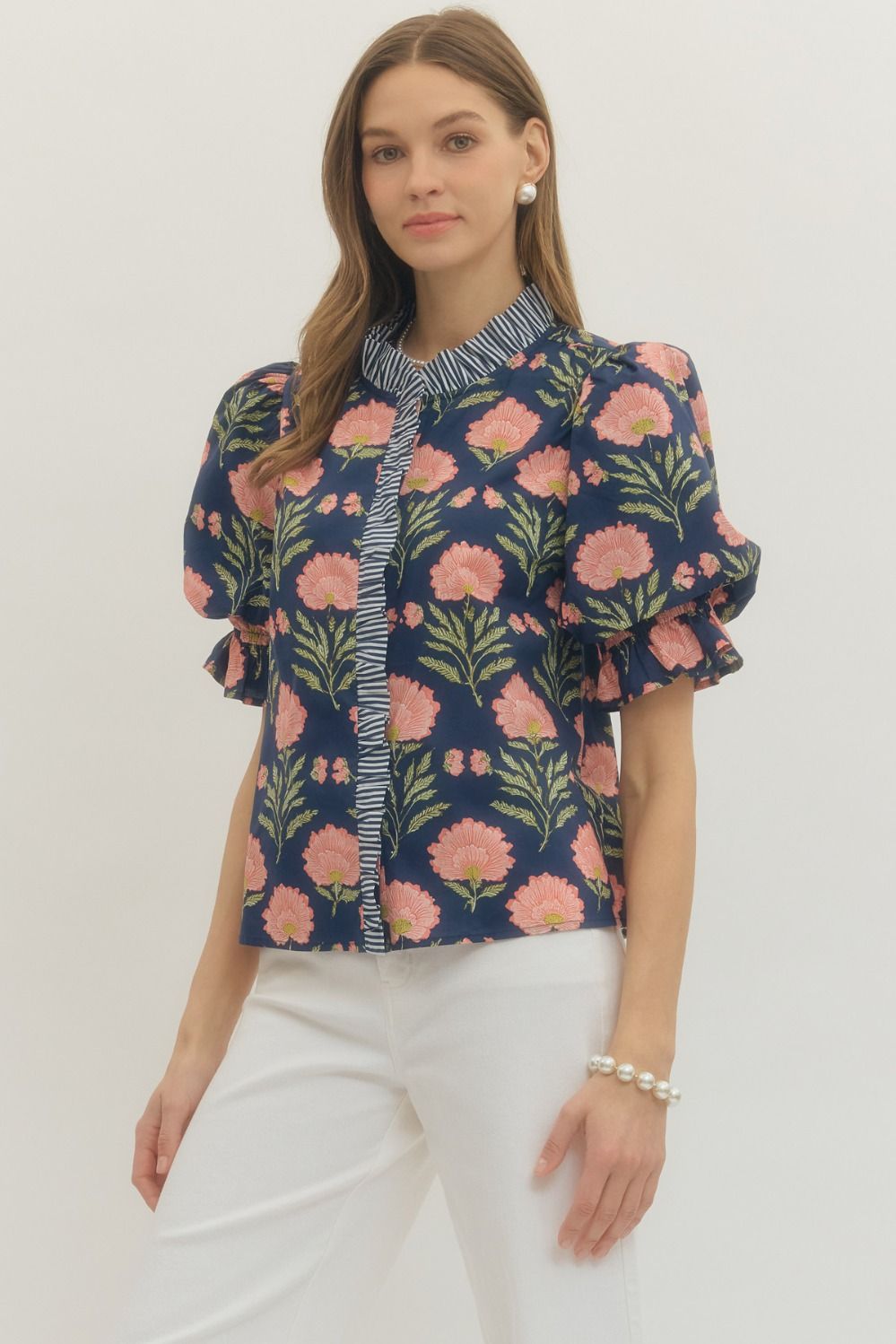 Floral Puff Sleeve Top