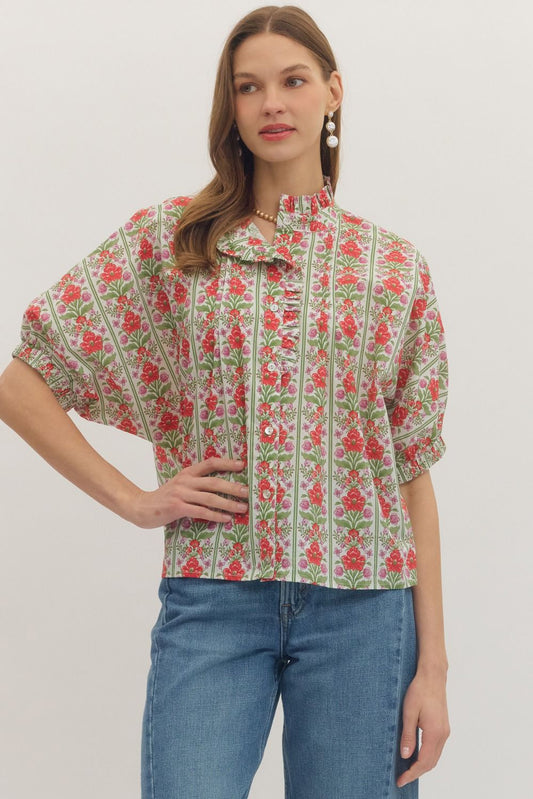Floral Button Up Top