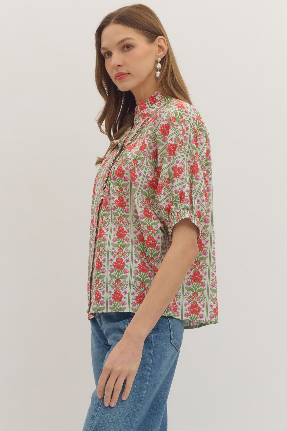 Floral Button Up Top
