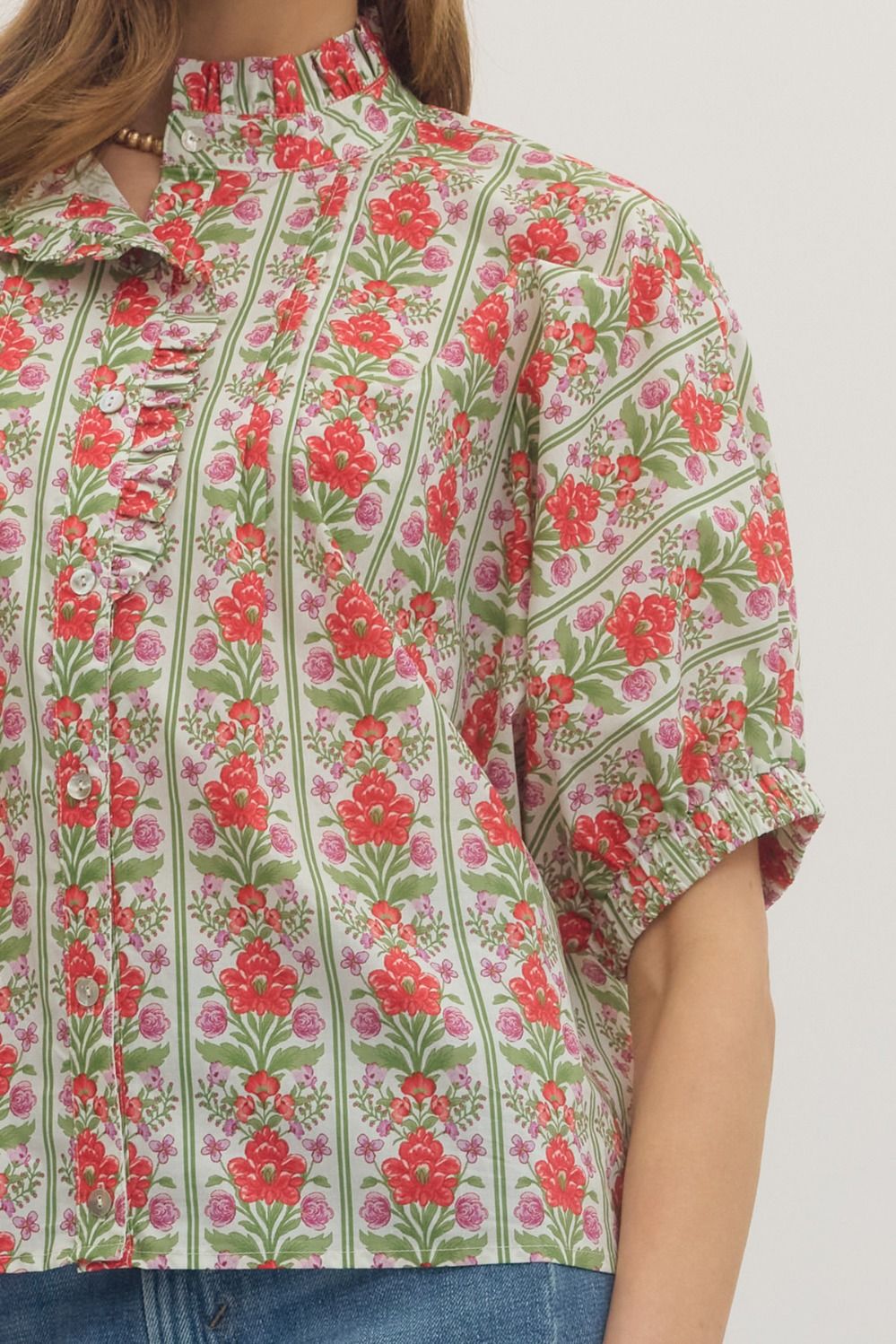 Floral Button Up Top