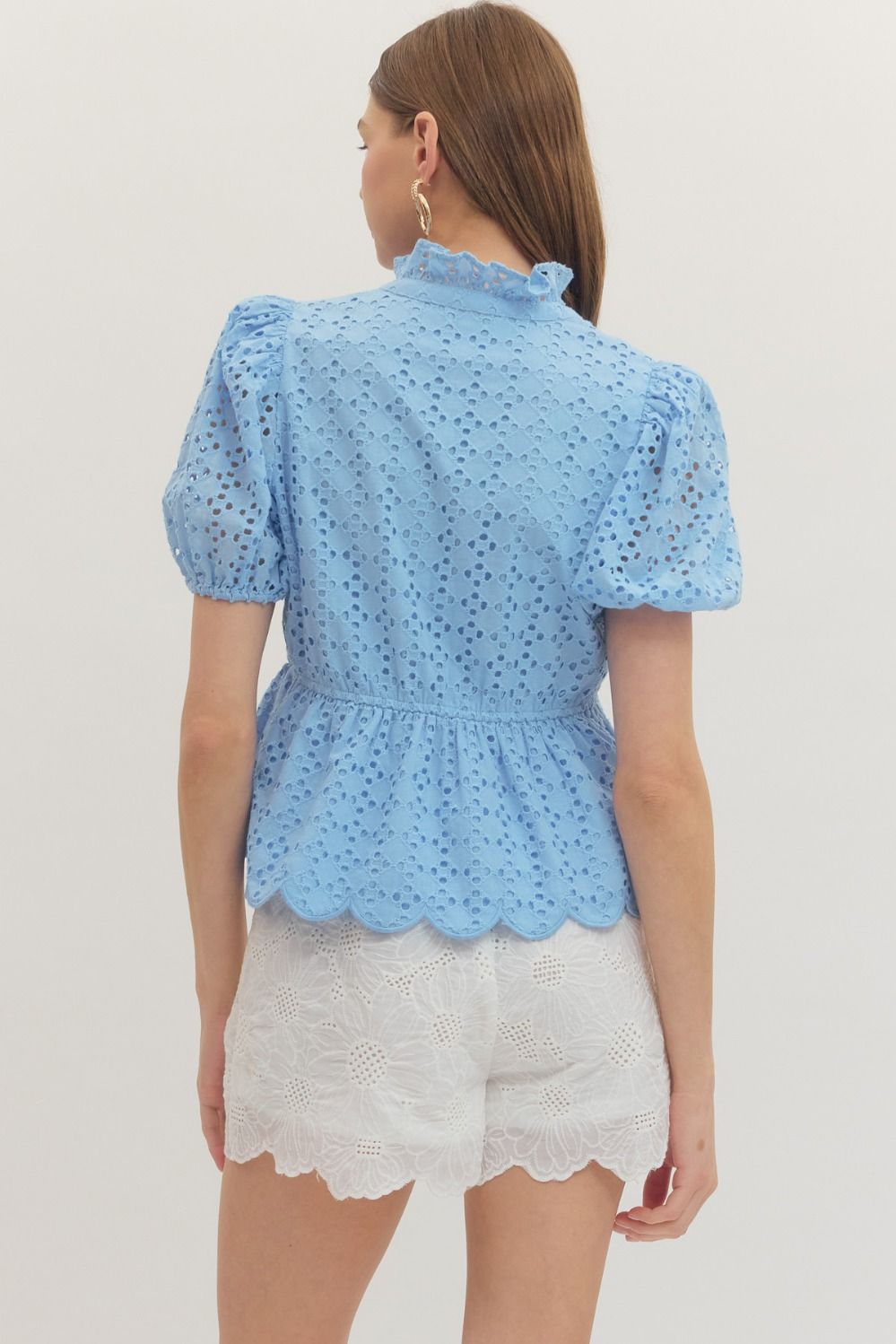 Eyelet Puff Sleeve Top