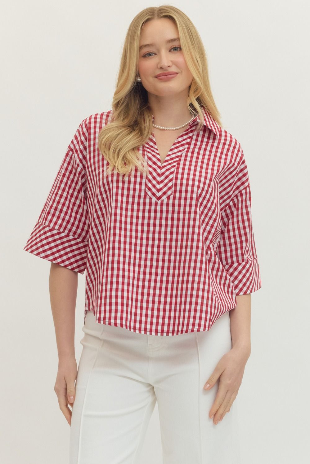 Red Gingham Top