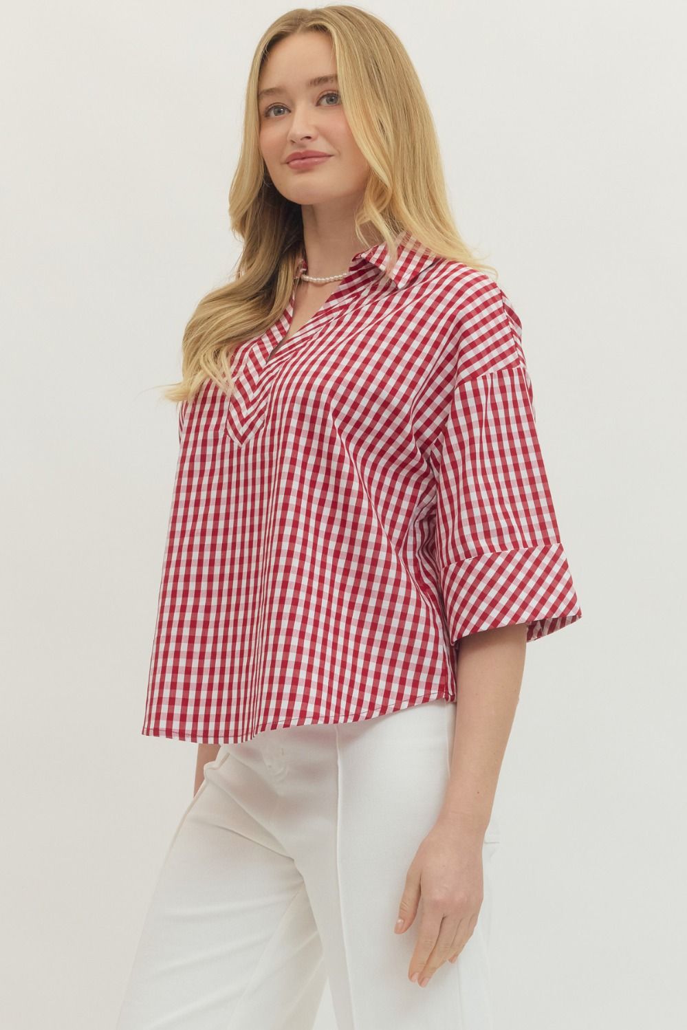 Red Gingham Top