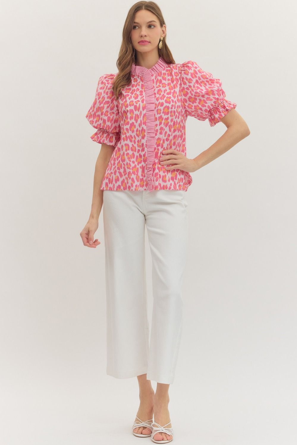 Leopard Puff Sleeve Top