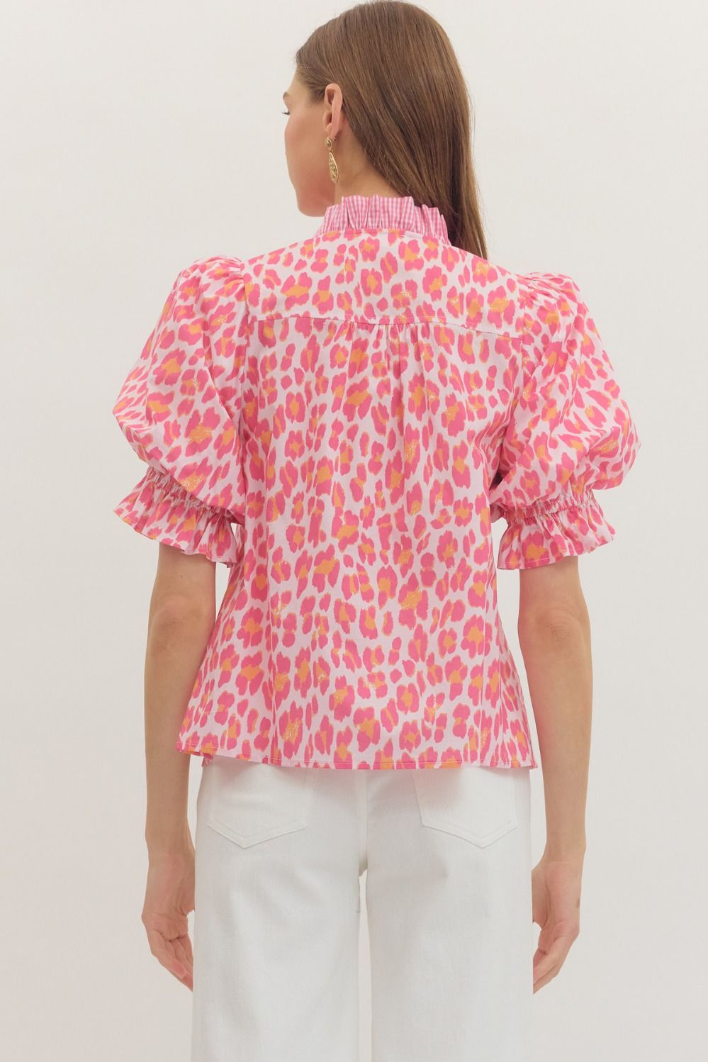Leopard Puff Sleeve Top