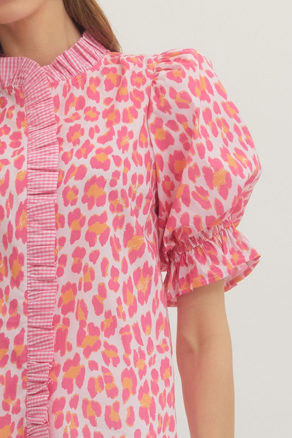 Leopard Puff Sleeve Top