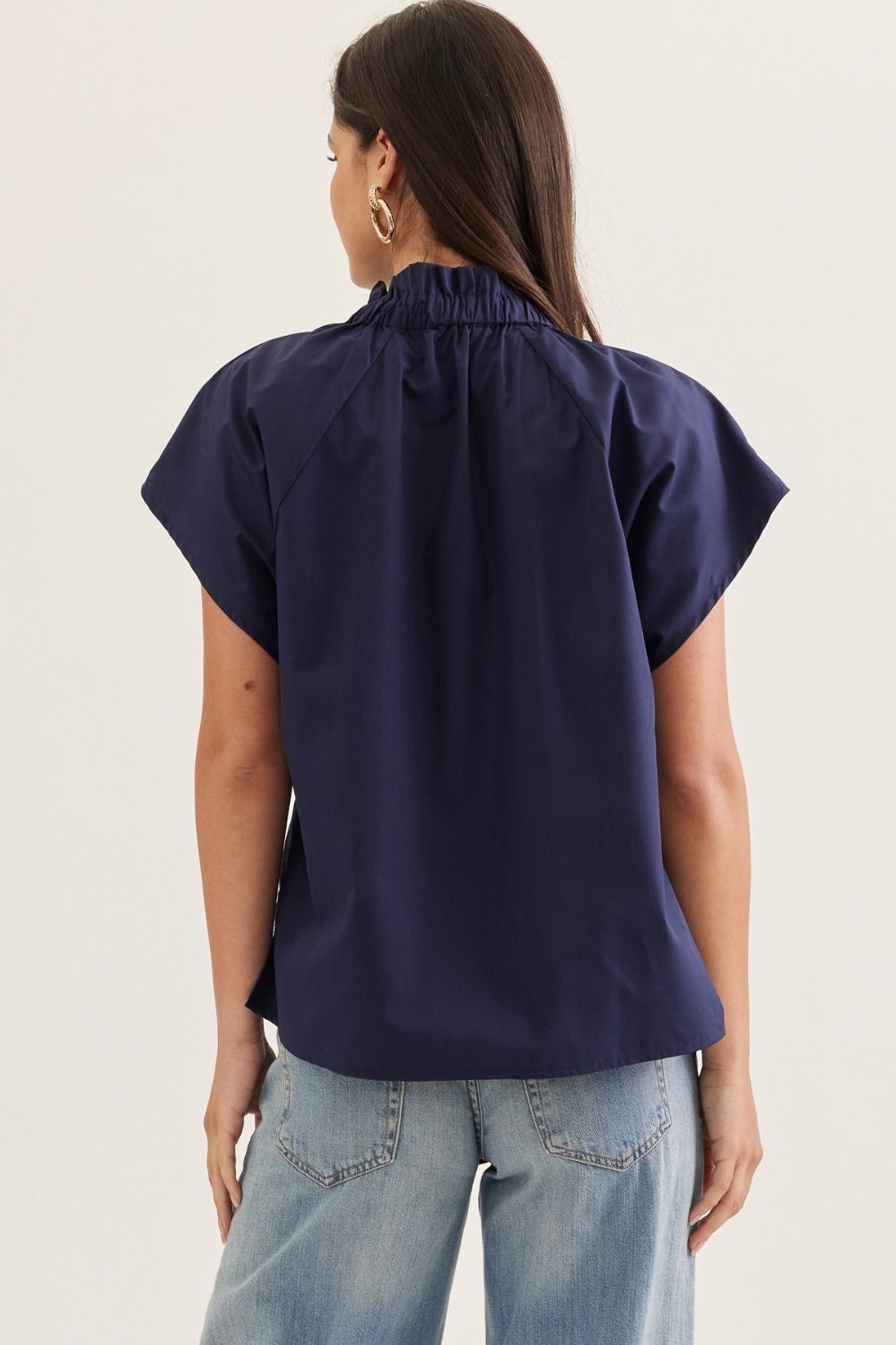 Ruffle Mock Neck Top