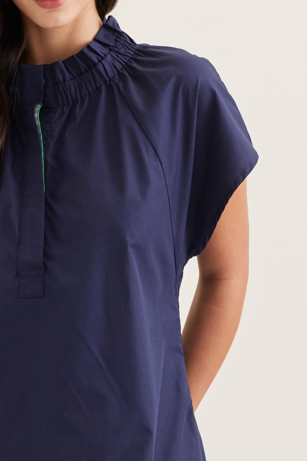 Ruffle Mock Neck Top