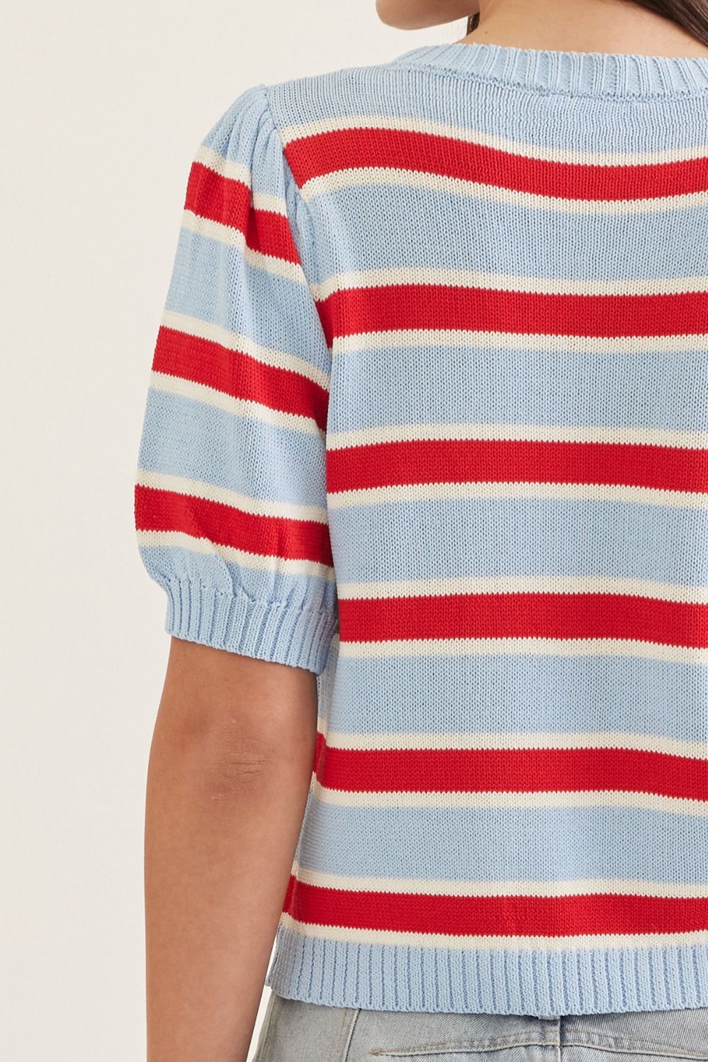 Striped Puff Sleeve Sweater