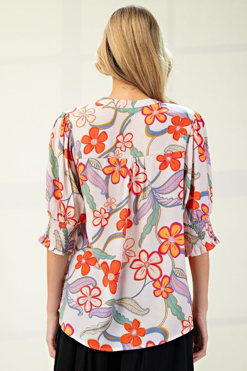 Floral Peach Blossom Top