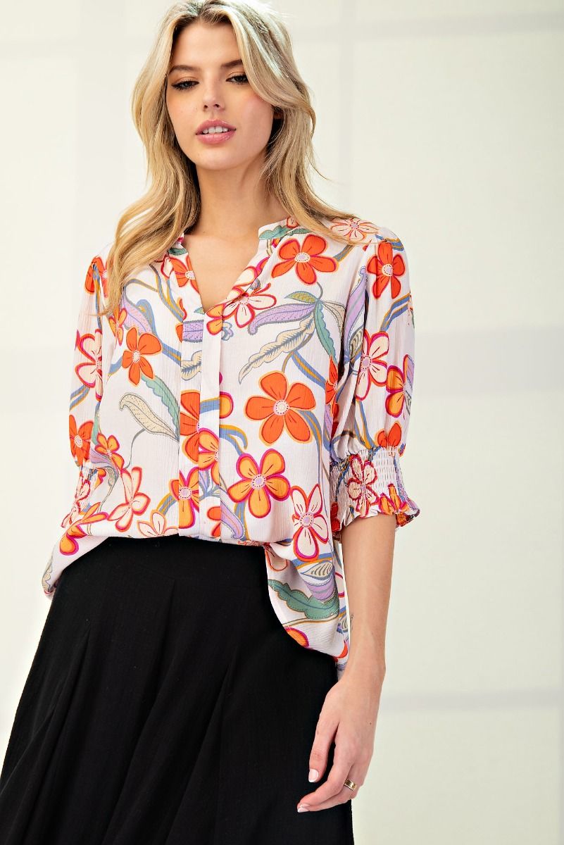 Floral Peach Blossom Top