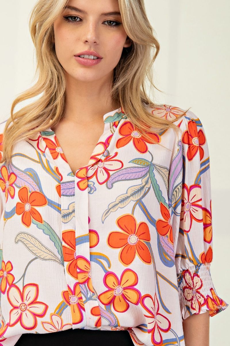 Floral Peach Blossom Top